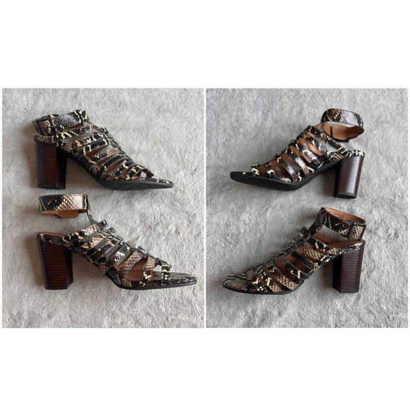 Vionic Sami Heeled Gladiator Ankle Strap Boa Snake Print Leather Sandal Sz 9.5 - Picture 5 of 13